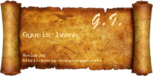 Gyuris Ivonn névjegykártya